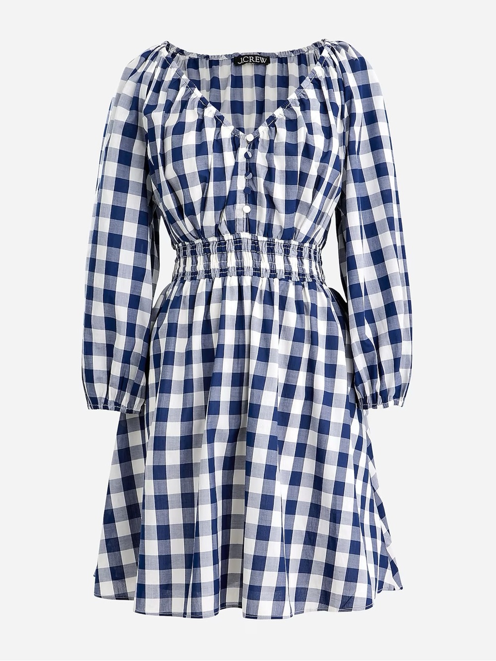 J. Crew V-neck Gingham Mini Dress